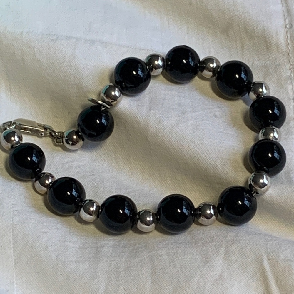 Vintage Tiffany Bracelet - Onyx and Sterling Silver 925 with box - Picture 6 of 6